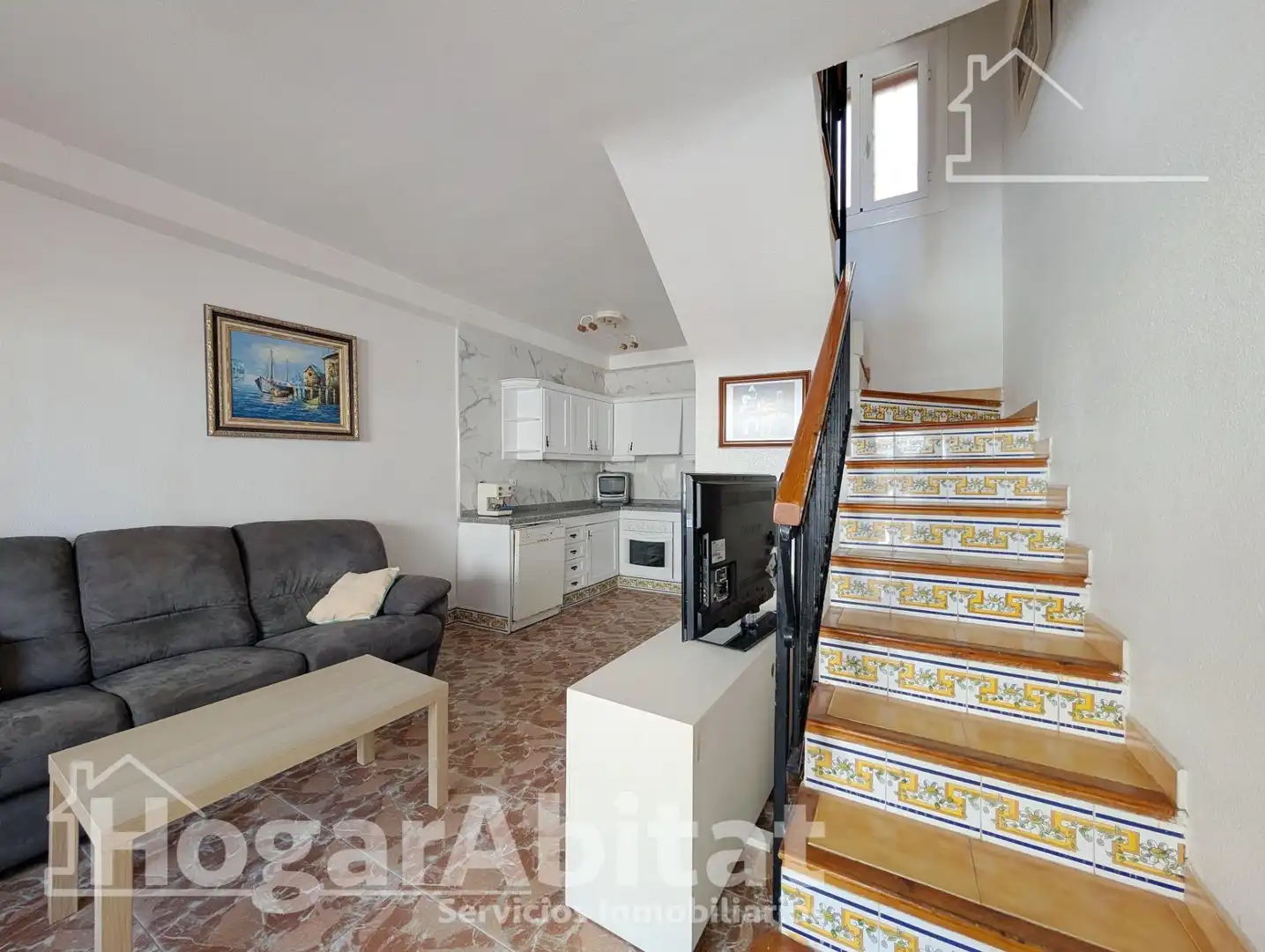 Sala d'estar de Casa o xalet en venda en Santa Pola amb Aire condicionat, Terrassa i Moblat