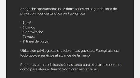 Foto 2 de Piso en venta en Avenida de las Gaviotas, Las Gaviotas - Carvajal, Fuengirola