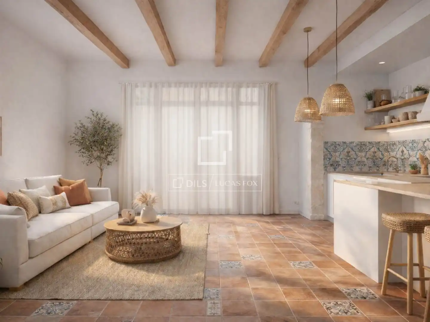 Living room of Flat for sale in Barcelona  with Air Conditioner, Terrace and Balcony