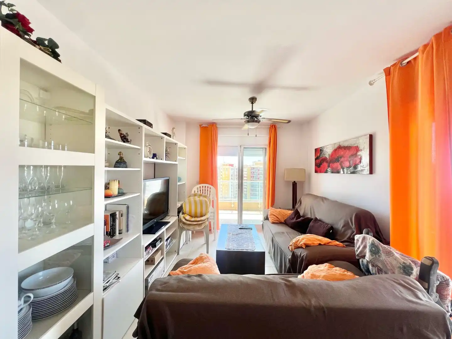 Wohnzimmer von Dachboden zur Miete in La Manga del Mar Menor mit Klimaanlage, Heizung und Terrasse