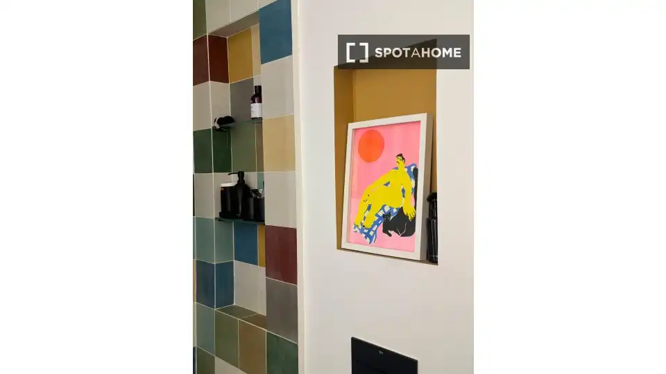 Bathroom of Flat for rent in Barcelona  with Air Conditioner, Heating and Furnished
