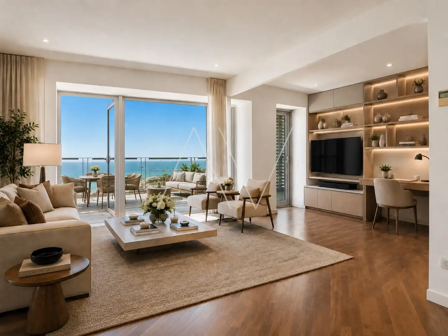 Wohnzimmer von Wohnung zum Verkauf in Barcelona mit Klimaanlage, Heizung und Terrasse