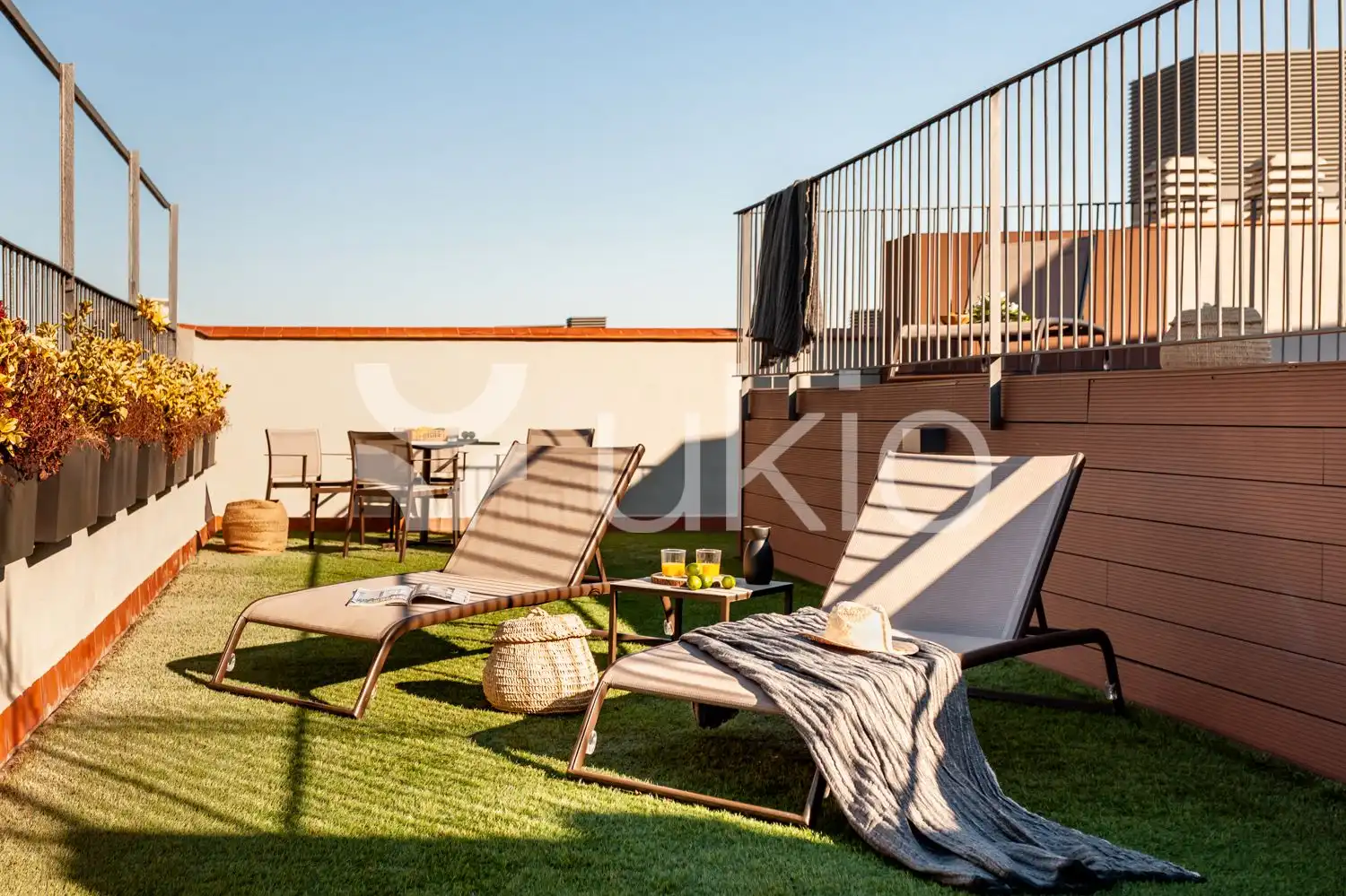 Terraza de Apartamento de alquiler en Barcelona con Aire acondicionado, Calefacción y Amueblado