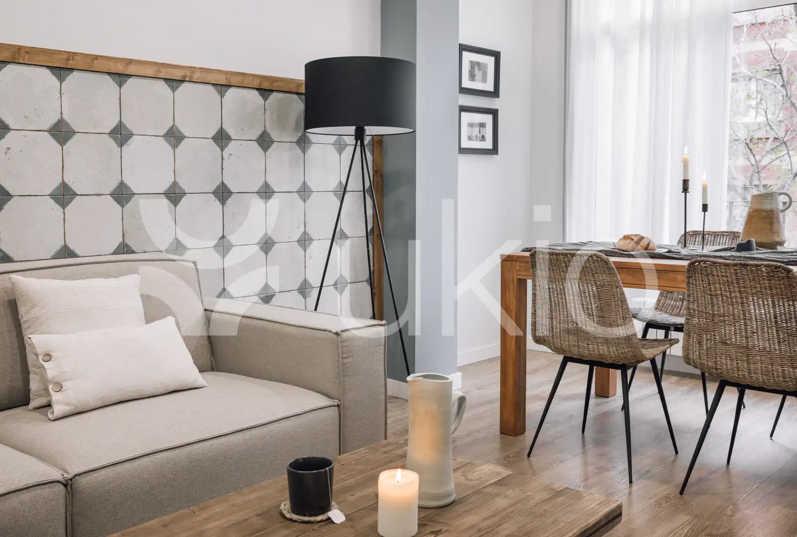 Sala d'estar de Apartament de lloguer en Barcelona amb Aire condicionat, Calefacció i Moblat