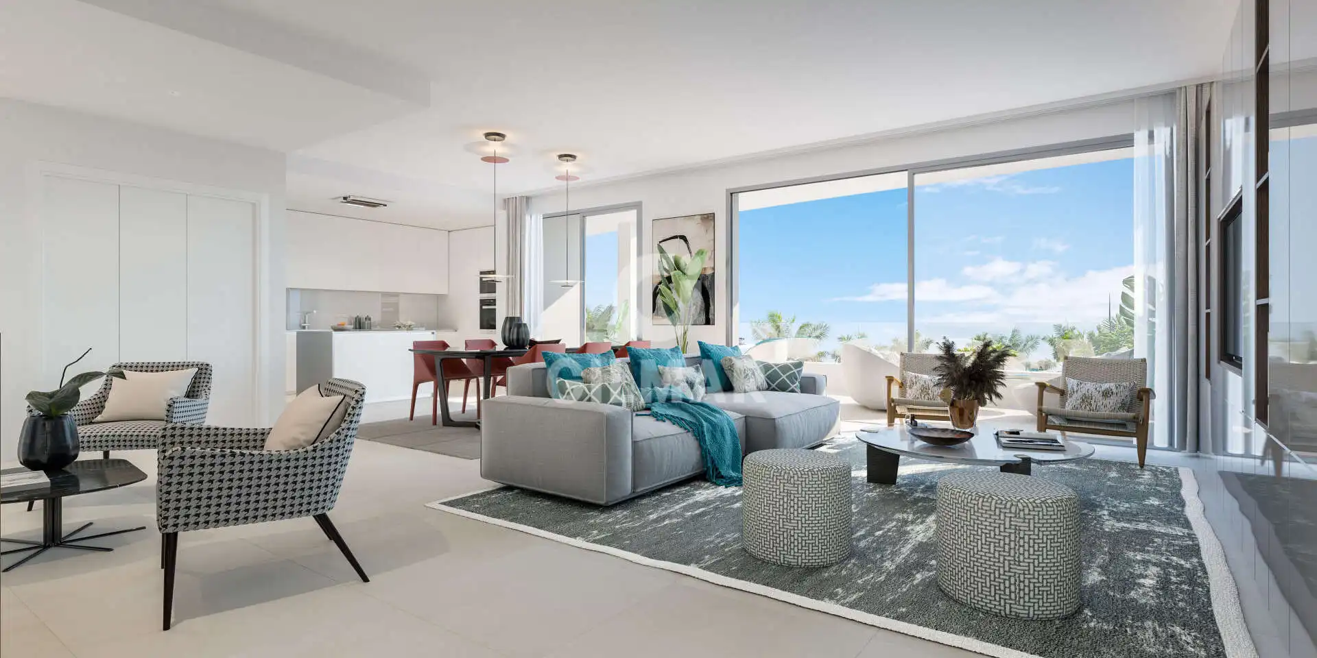 Sala de estar de Apartamento en venta en Marbella con Calefacción, Piscina y Balcón