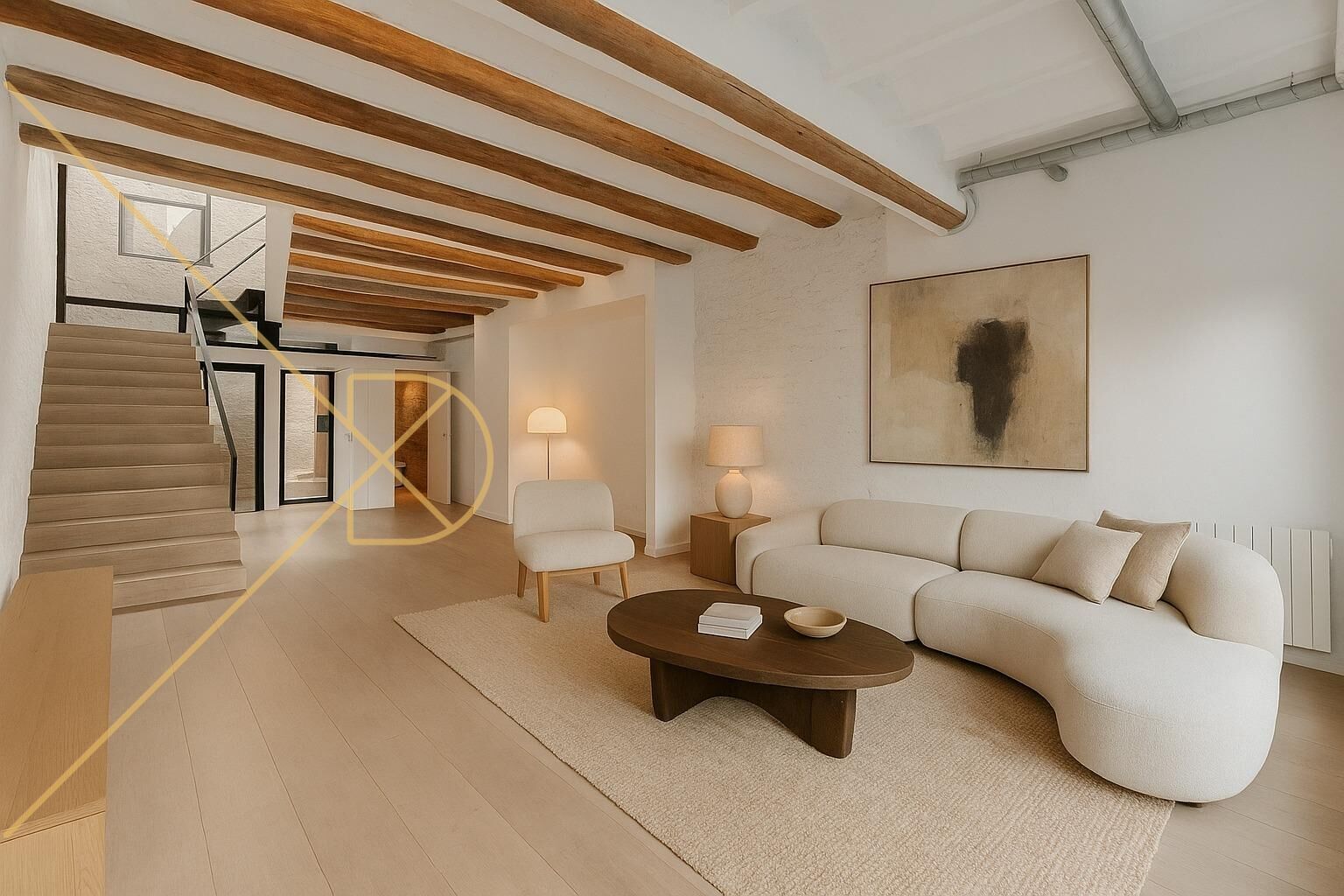 Living room of House or chalet for sale in  Barcelona Capital  with Air Conditioner, Heating and Private garden