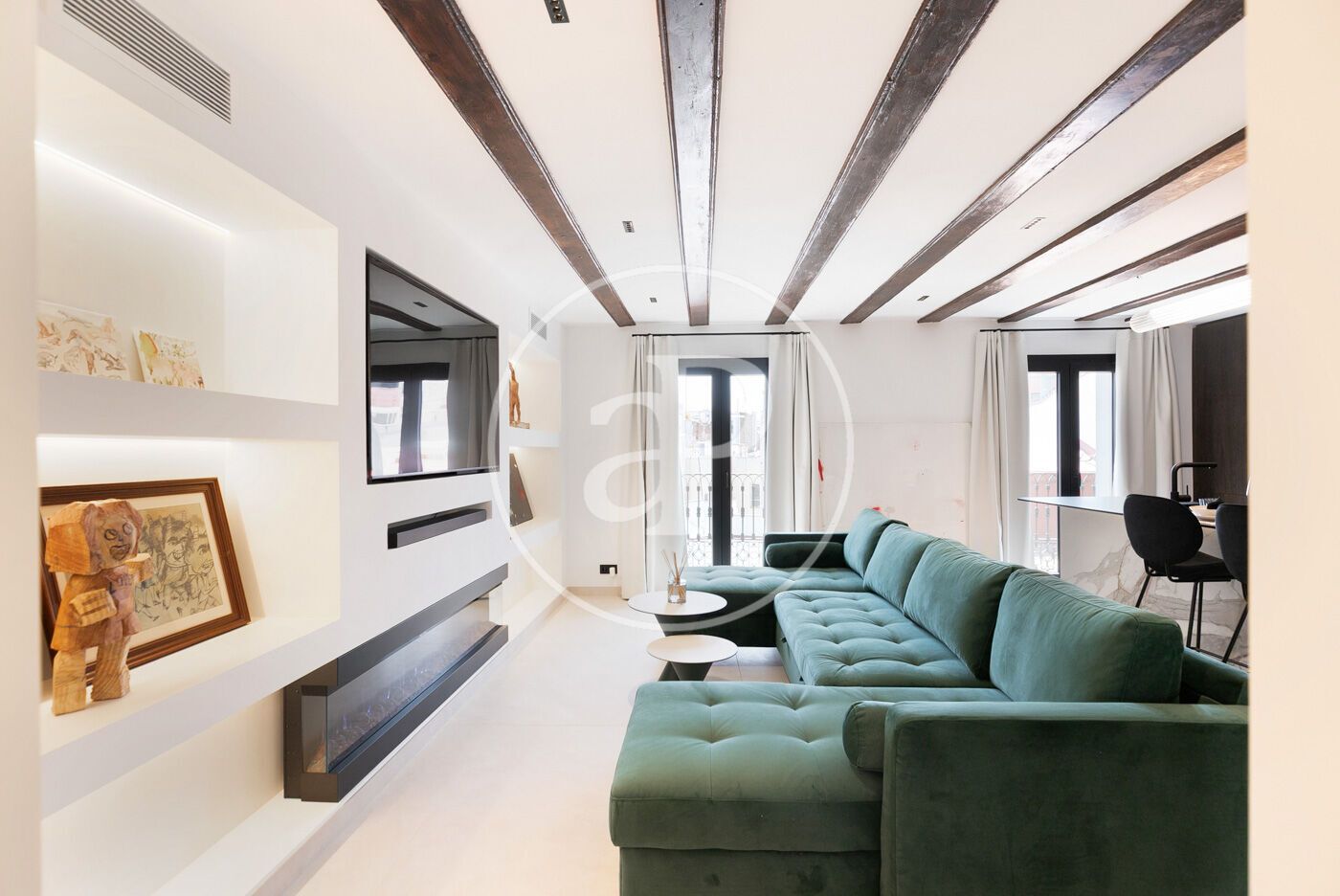 Sala d'estar de Pis en venda en  Barcelona Capital amb Aire condicionat, Calefacció i Moblat