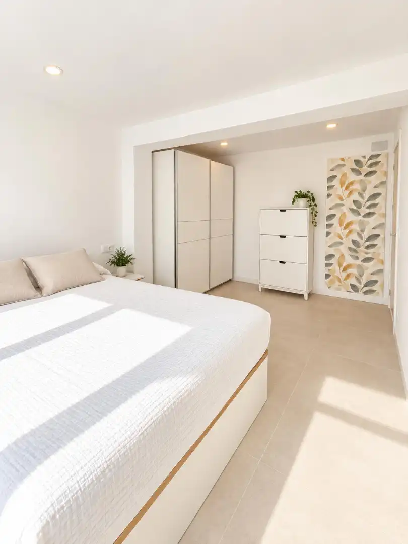Schlafzimmer von Wohnung zur Miete in Málaga mit Klimaanlage, Terrasse und Möbliert