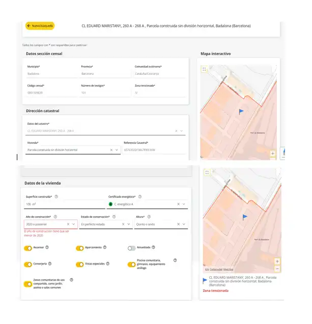 Außenansicht von Wohnung zur Miete in Badalona mit Klimaanlage, Terrasse und Ofen