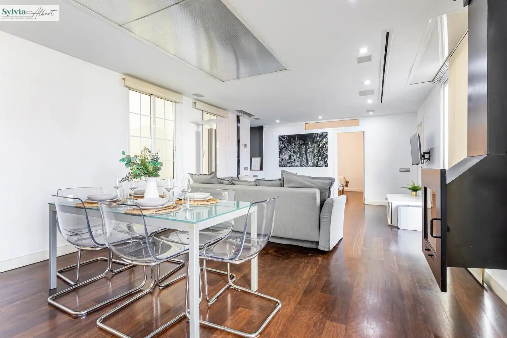 Comedor de Ático de alquiler en Valencia con Aire acondicionado, Parquet y Terraza