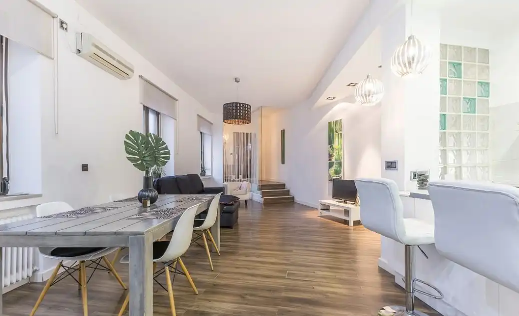 Sala d'estar de Pis de lloguer en Madrid amb Aire condicionat, Calefacció i Jardí privat