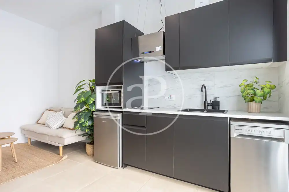 Cuina de Loft de lloguer en Valencia amb Aire condicionat i Moblat