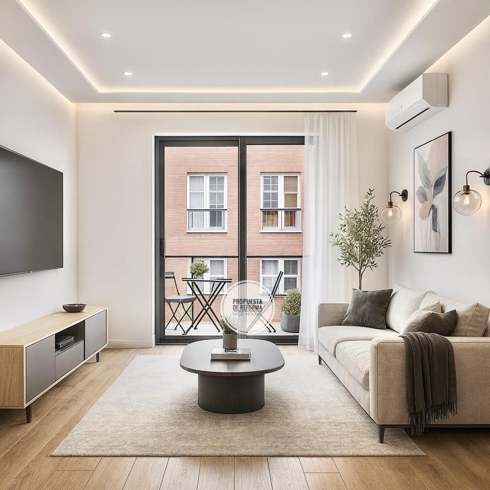 Living room of Study for sale in  Madrid Capital  with Air Conditioner and Balcony