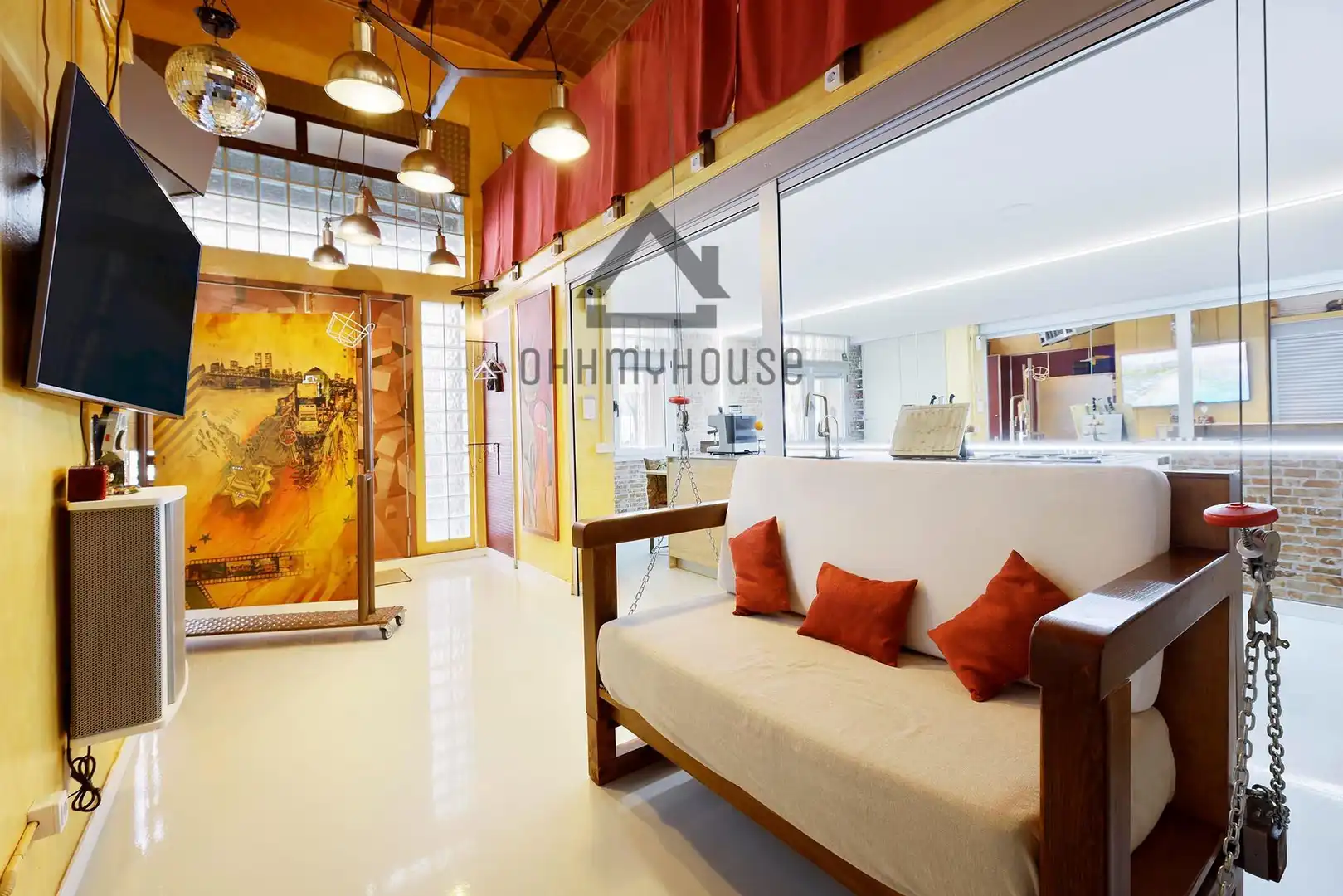Living room of Duplexes for sale in Barcelona  with Air Conditioner, Parquet flooring and Terrace
