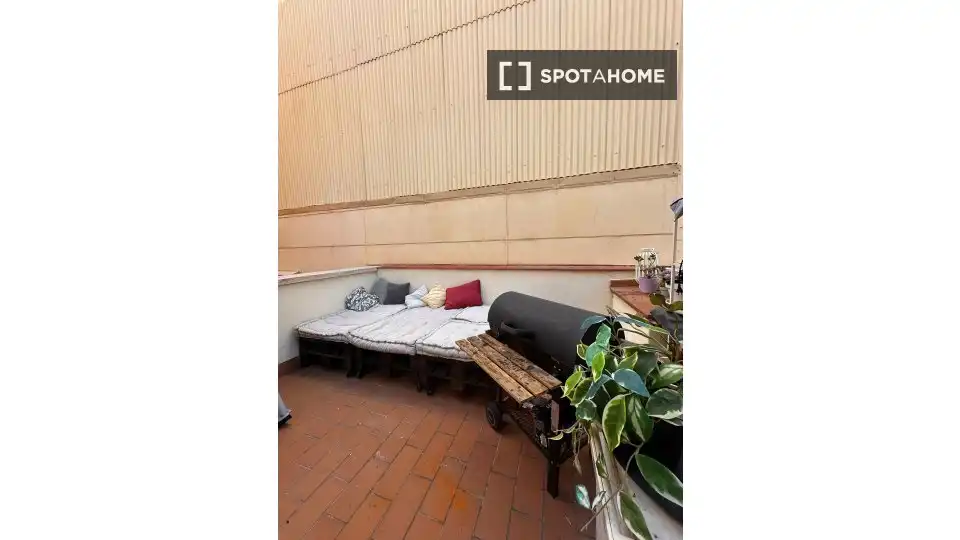 Terraza de Piso de alquiler en Barcelona con Aire acondicionado, Calefacción y Amueblado