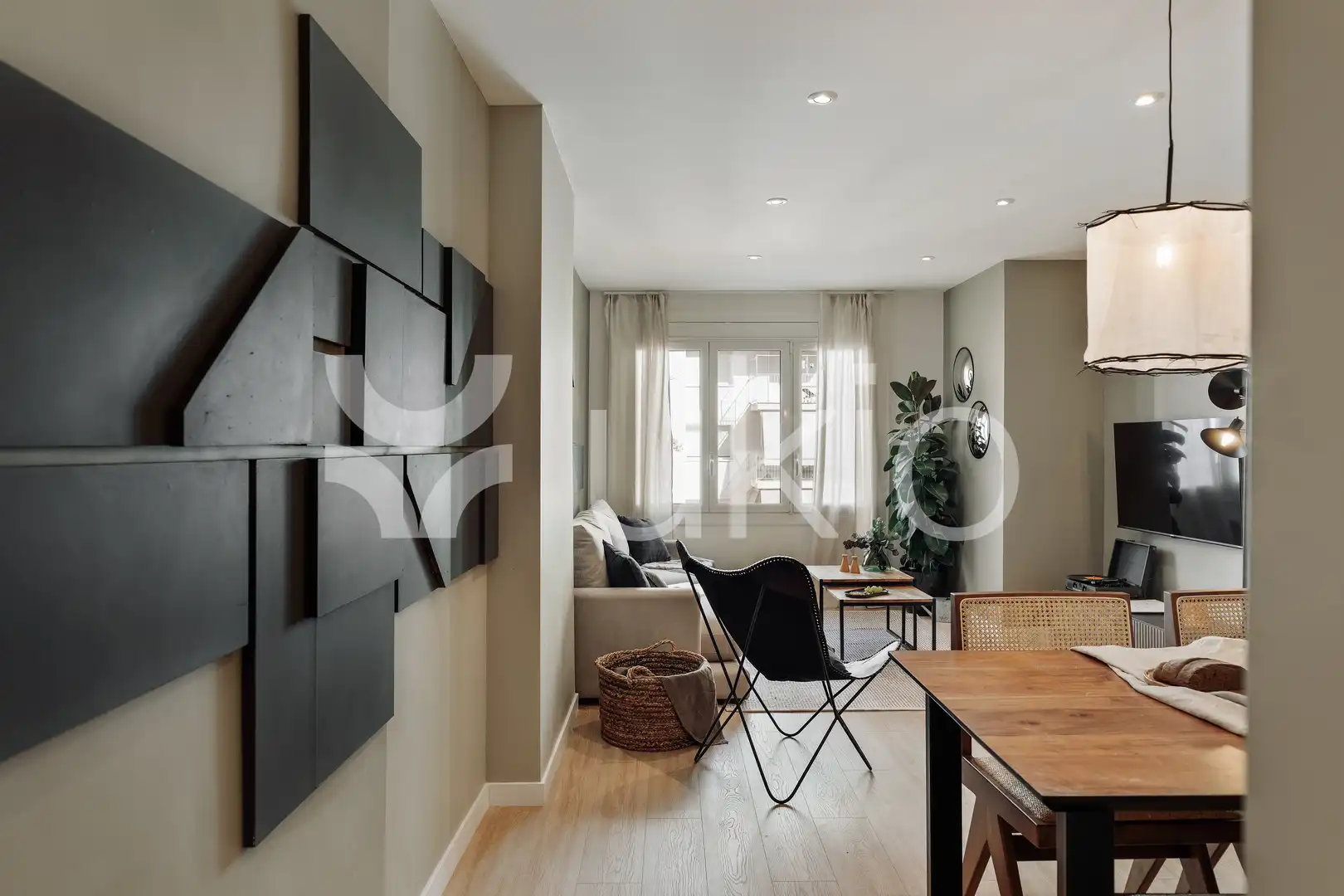 Sala de estar de Apartamento de alquiler en Barcelona con Aire acondicionado, Calefacción y Amueblado