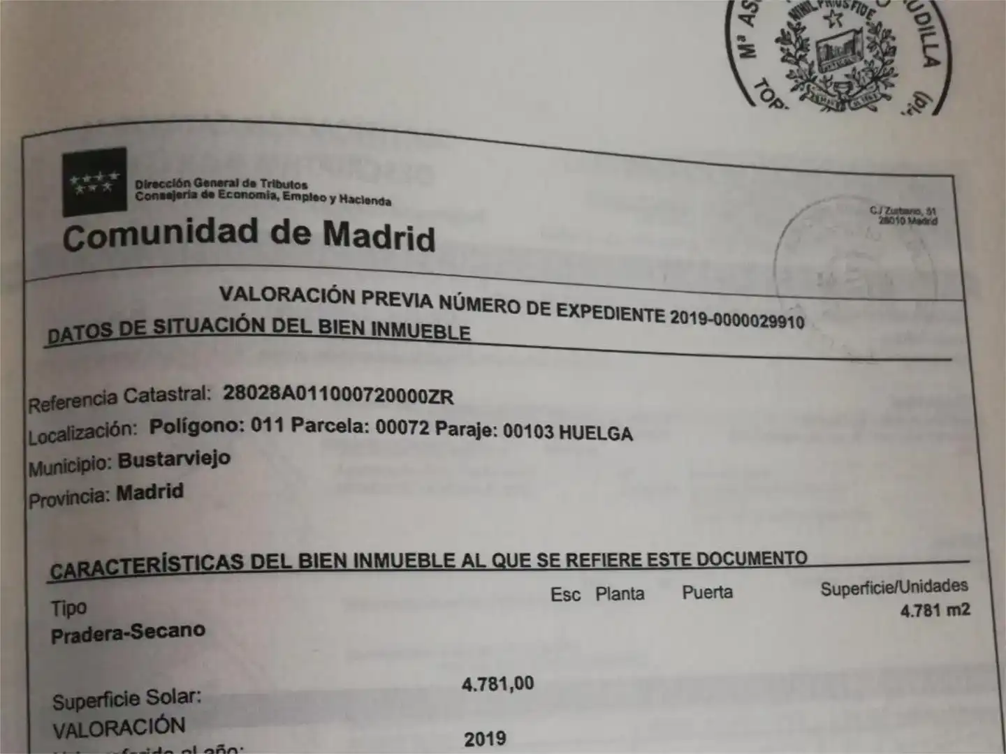 Terreno en venta en Bustarviejo