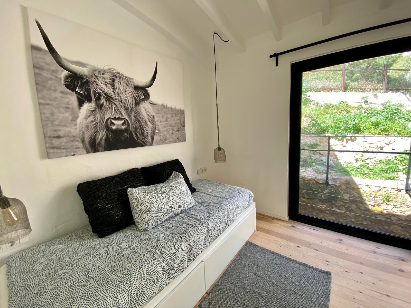 Bedroom of Country house to rent in Biar  with Air Conditioner, Heating and Private garden