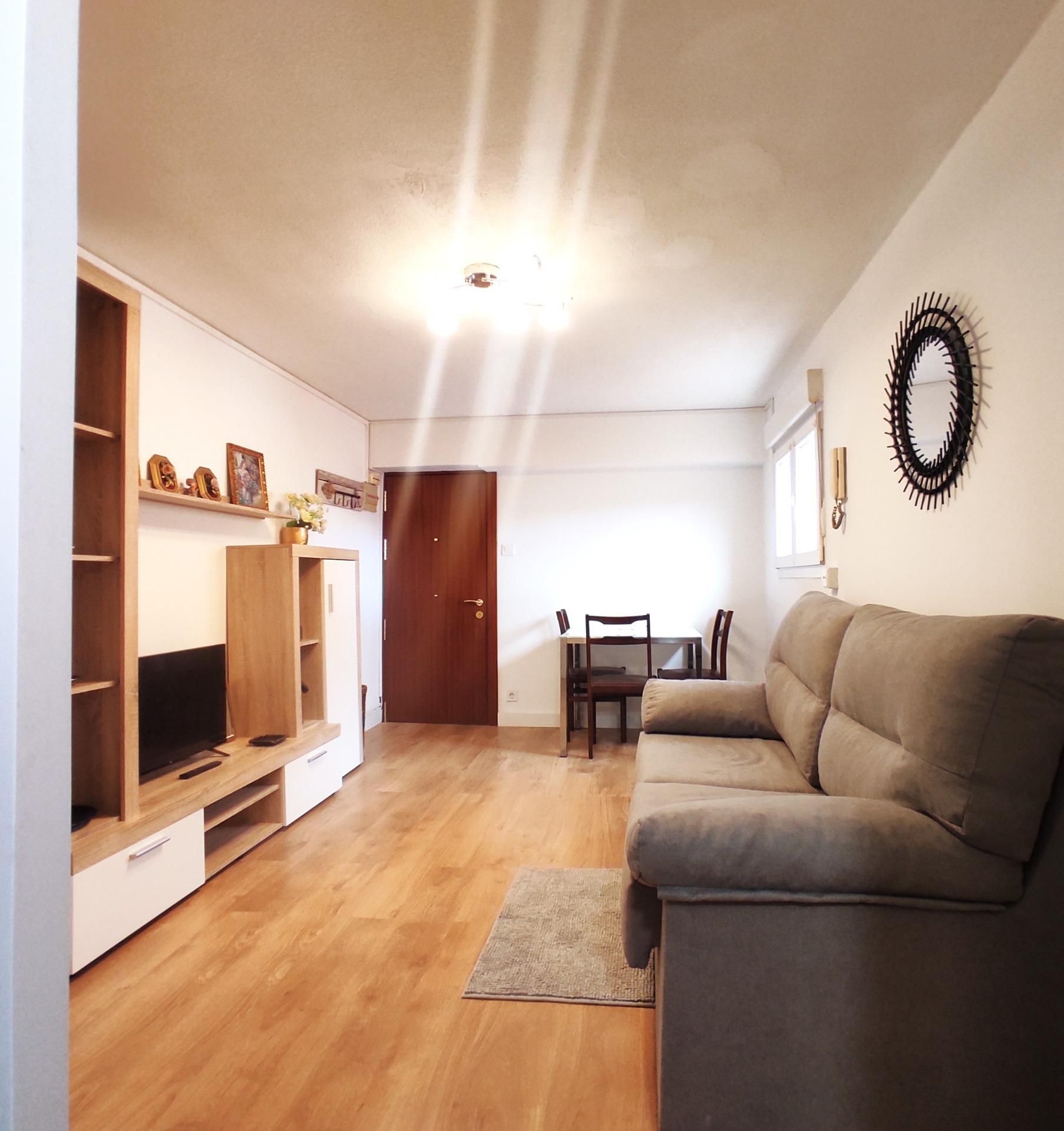 Sala d'estar de Àtic de lloguer en Oviedo  amb Calefacció