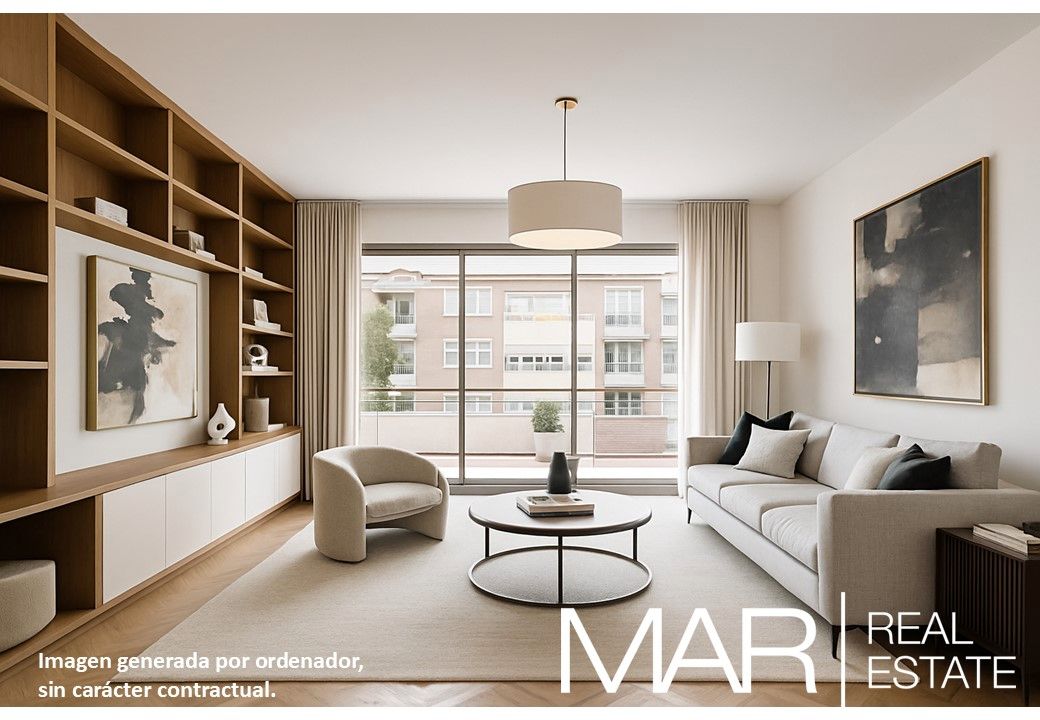 Sala d'estar de Pis en venda en  Madrid Capital amb Calefacció, Parquet i Terrassa