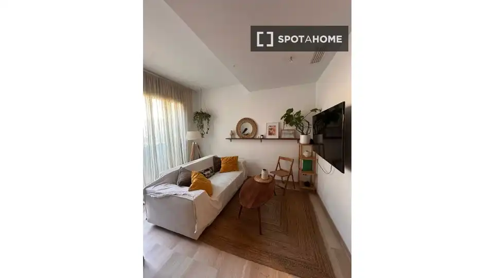 Sala de estar de Piso de alquiler en Barcelona con Aire acondicionado, Calefacción y Amueblado