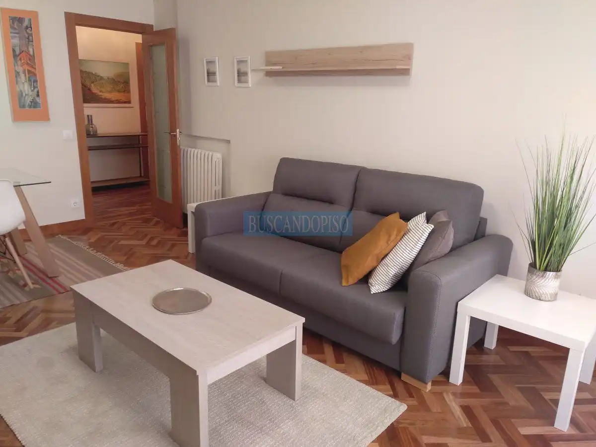 Sala de estar de Estudio de alquiler en  Logroño con Aire acondicionado, Calefacción y Parquet