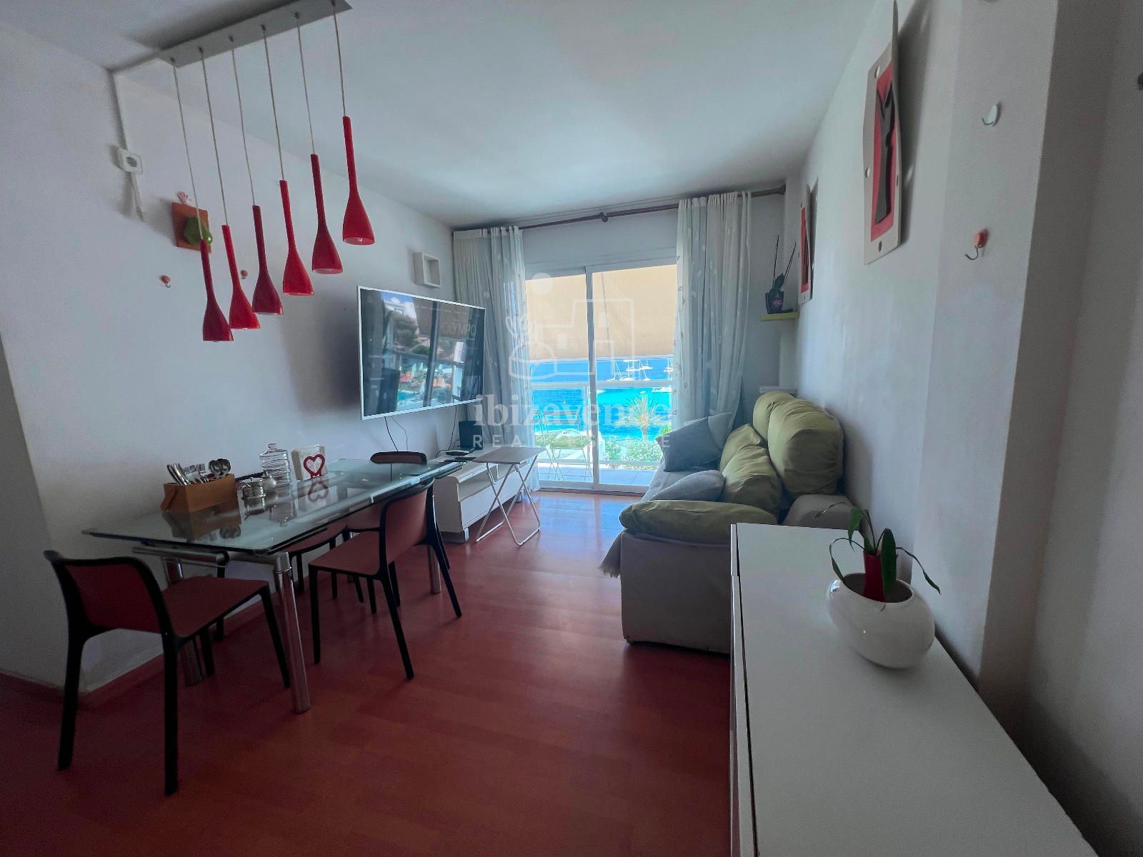 Living room of Flat to rent in Sant Antoni de Portmany  with Air Conditioner, Heating and Parquet flooring