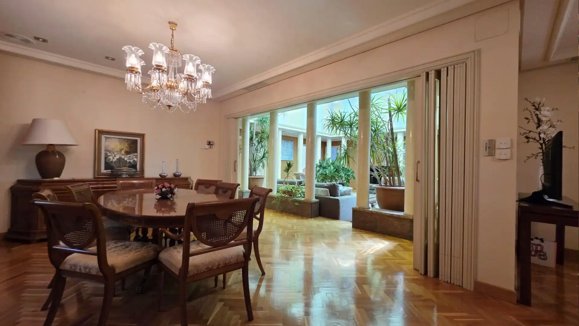 Dining room of Houses for sale in Elche / Elx  with Air Conditioner, Private garden and Parquet flooring