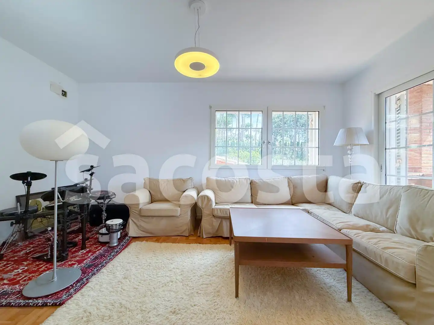 Sala d'estar de Casa o xalet en venda en Lloret de Mar amb Calefacció, Jardí privat i Parquet