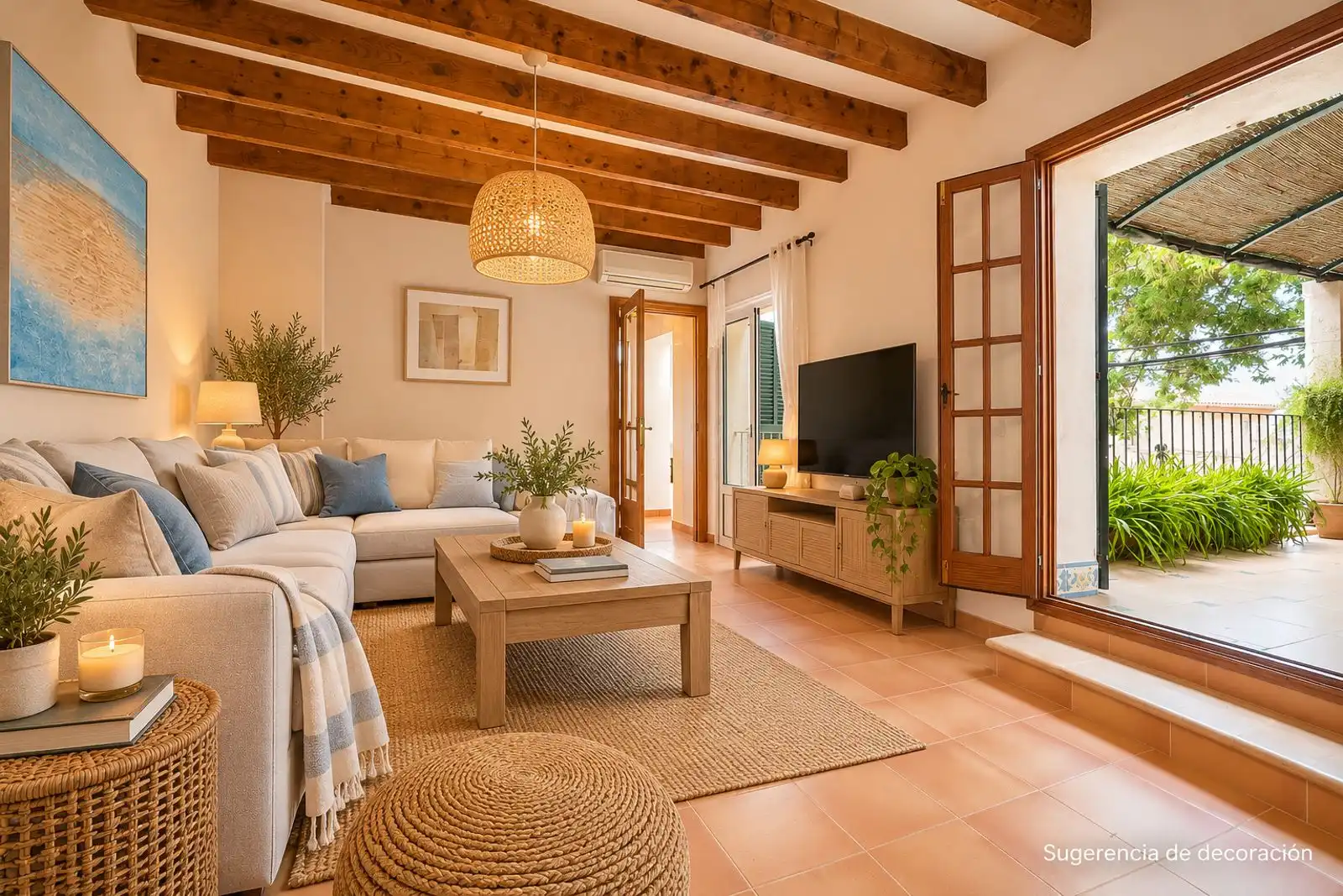 Sala d'estar de Casa adosada en venda en Pollença Poble