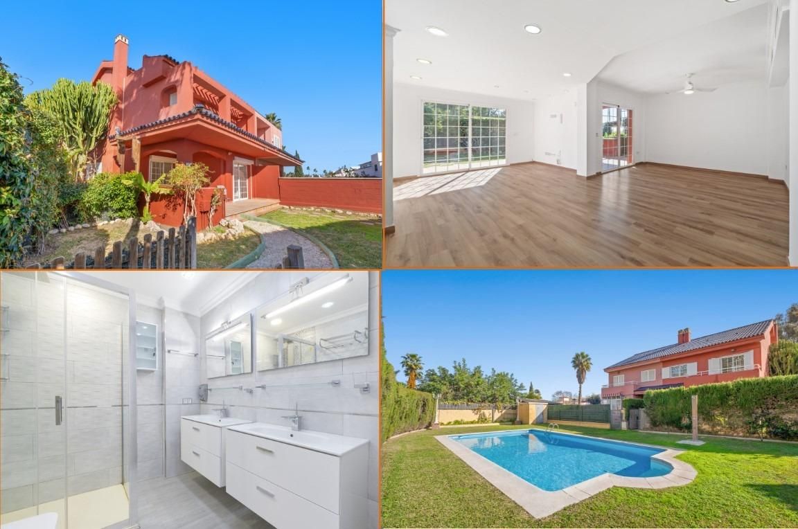 Exterior view of Single-family semi-detached for sale in Málaga Capital  with Air Conditioner, Heating and Private garden
