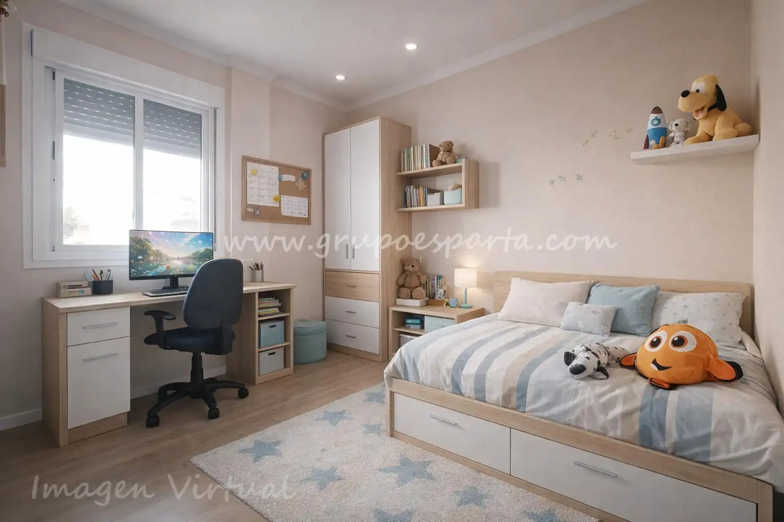 Habitación de Casa adosada en venta en Albaida del Aljarafe con Aire acondicionado y Trastero