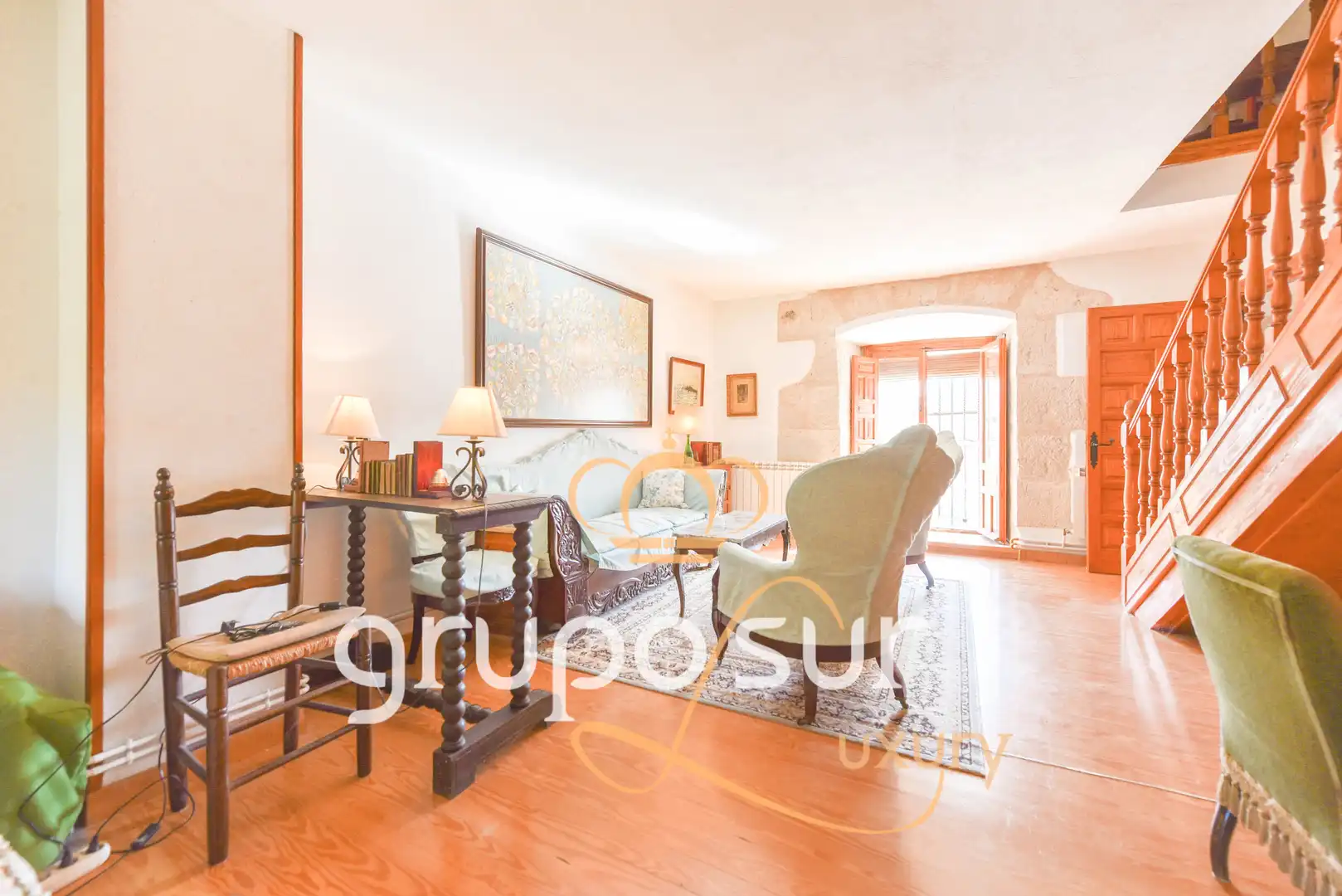 Sala de estar de Casa o chalet en venta en San Cebrián de Mazote con Calefacción, Jardín privado y Parquet