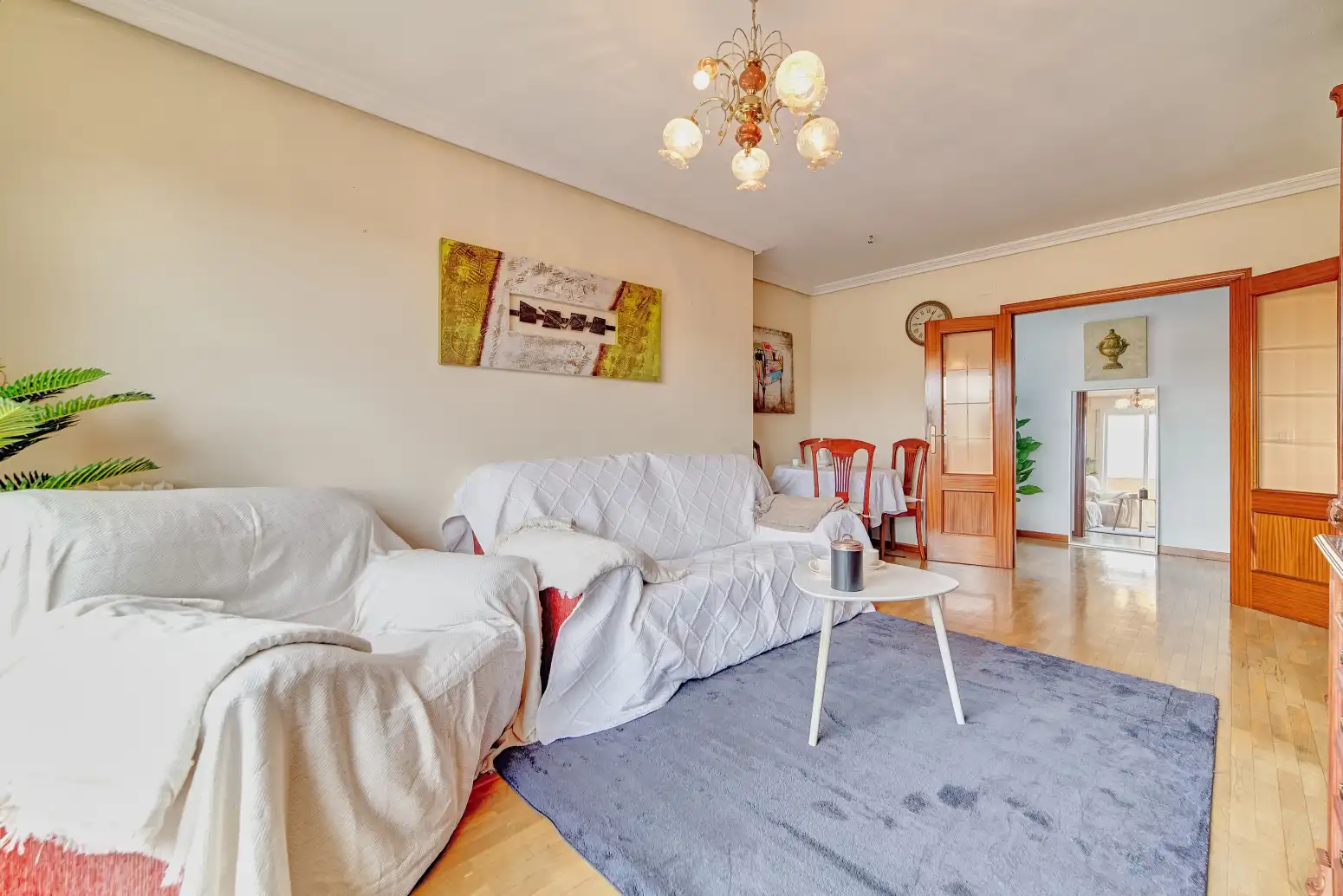 Sala de estar de Piso en venta en Burlada / Burlata con Calefacción, Parquet y Terraza