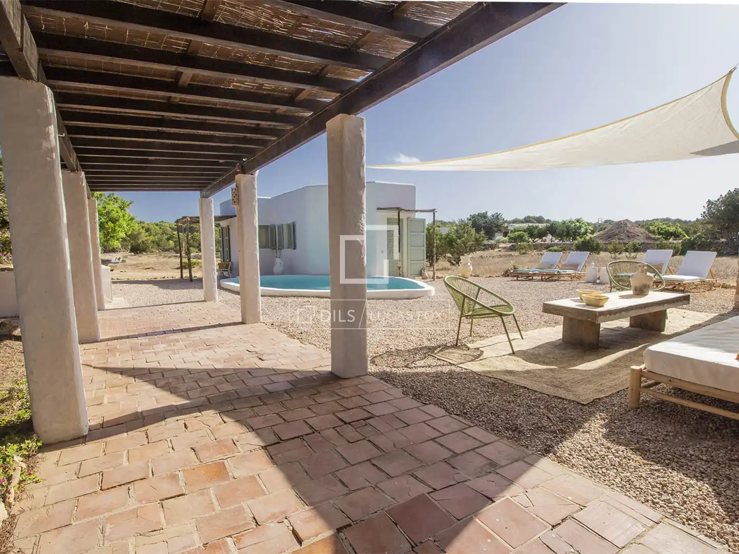 Vista exterior de Casa o xalet en venda en Formentera amb Aire condicionat, Jardí privat i Piscina
