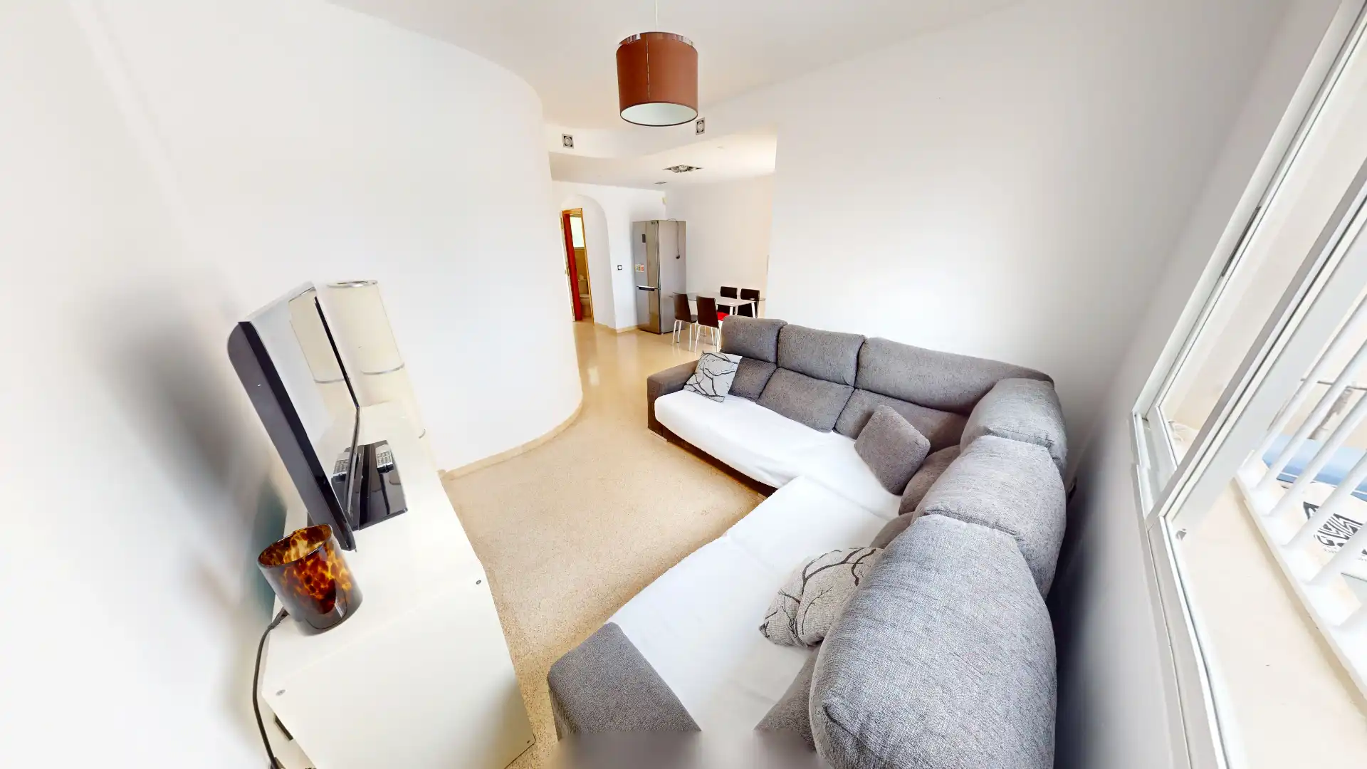 Wohnzimmer von Einfamilien-Reihenhaus zum Verkauf in El Campello mit Klimaanlage, Privatgarten und Terrasse