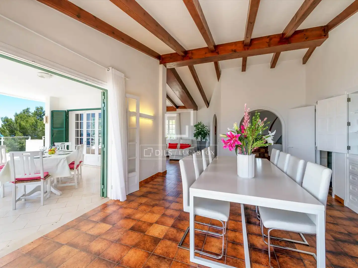 Menjador de Casa o xalet en venda en Es Migjorn Gran amb Aire condicionat, Jardí privat i Terrassa