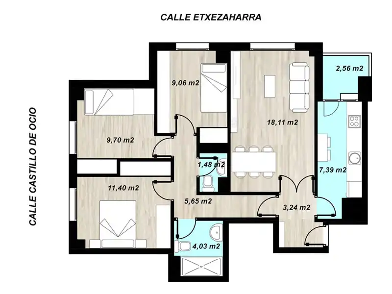 Piso en venta en Vitoria - Gasteiz con Calefacción, Parquet y Terraza