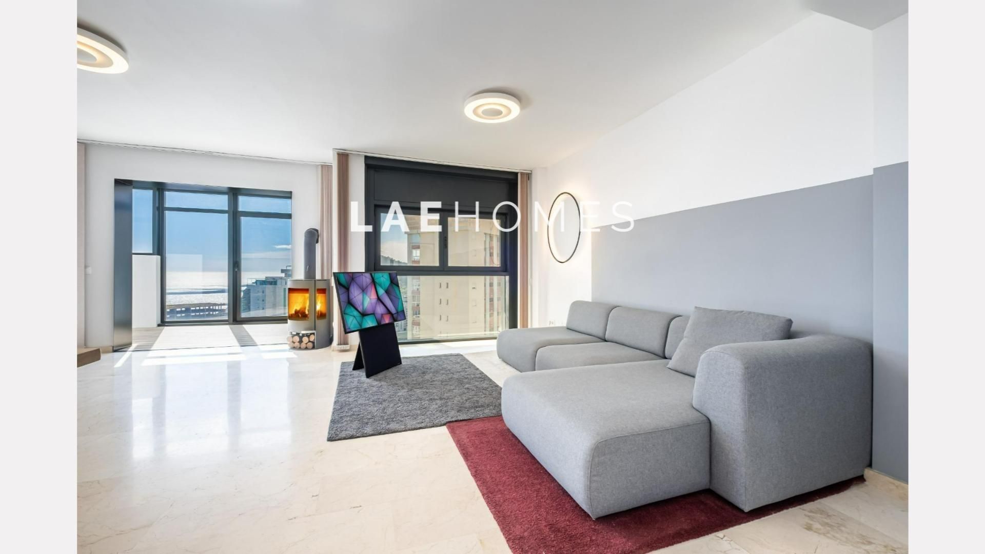 Sala d'estar de Àtic en venda en Villajoyosa / La Vila Joiosa amb Aire condicionat, Calefacció i Jardí privat