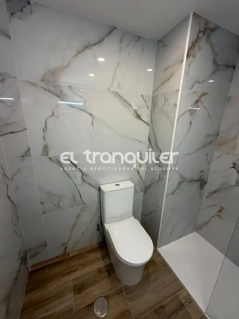 Badezimmer von Wohnung zur Miete in Madrid mit Parkett, Terrasse und Haustiere erlaubt