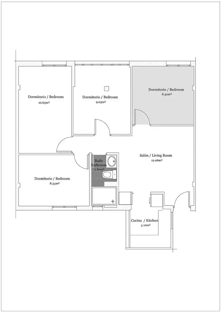 Flat for share in Sevilla  with Air Conditioner, Heating and Furnished