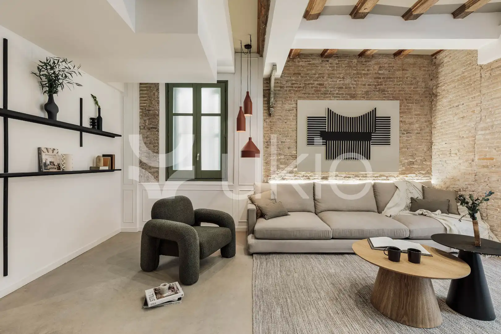 Living room of Apartments for rent in Barcelona  with Air Conditioner, Heating and Terrace