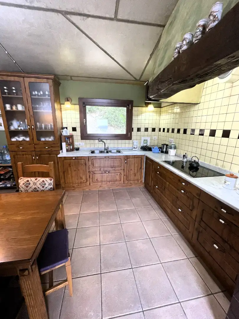 Cuina de Finca rústica en venda en Mieres (Girona) amb Calefacció, Parquet i Terrassa