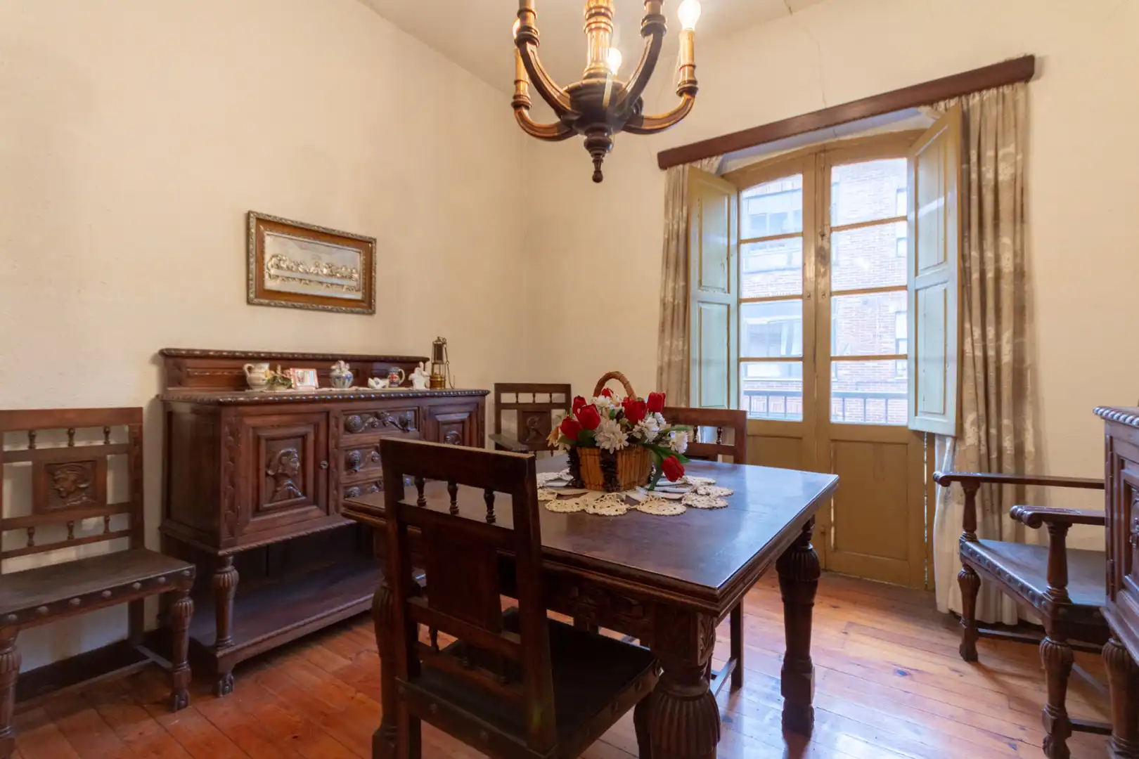 Esszimmer von Wohnung zum Verkauf in Mieres (Asturias) mit Heizung, Parkett und Möbliert