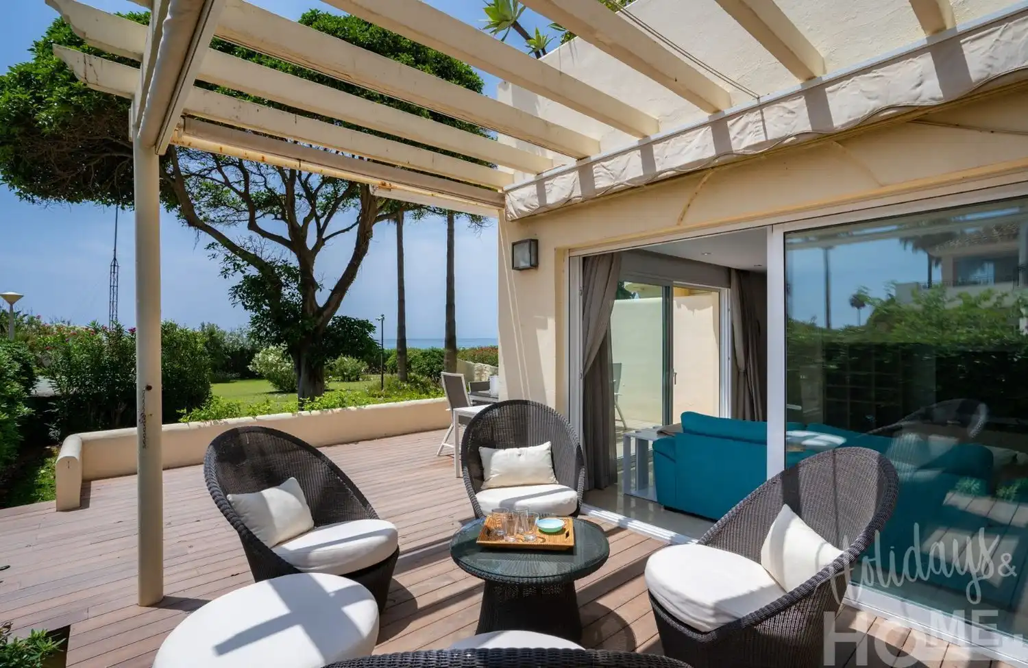 Terrasse von Wohnung zur Miete in Marbella mit Klimaanlage, Privatgarten und Terrasse