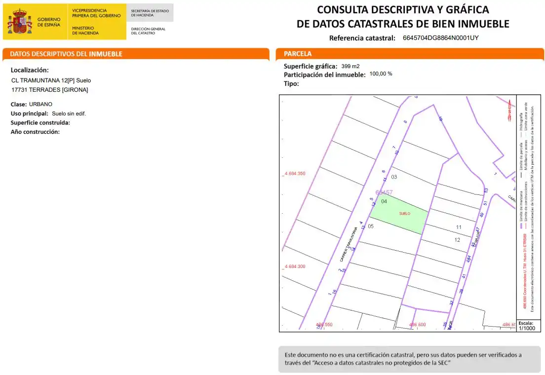 Terreny residencial en venda a Carrer Tramuntana 12