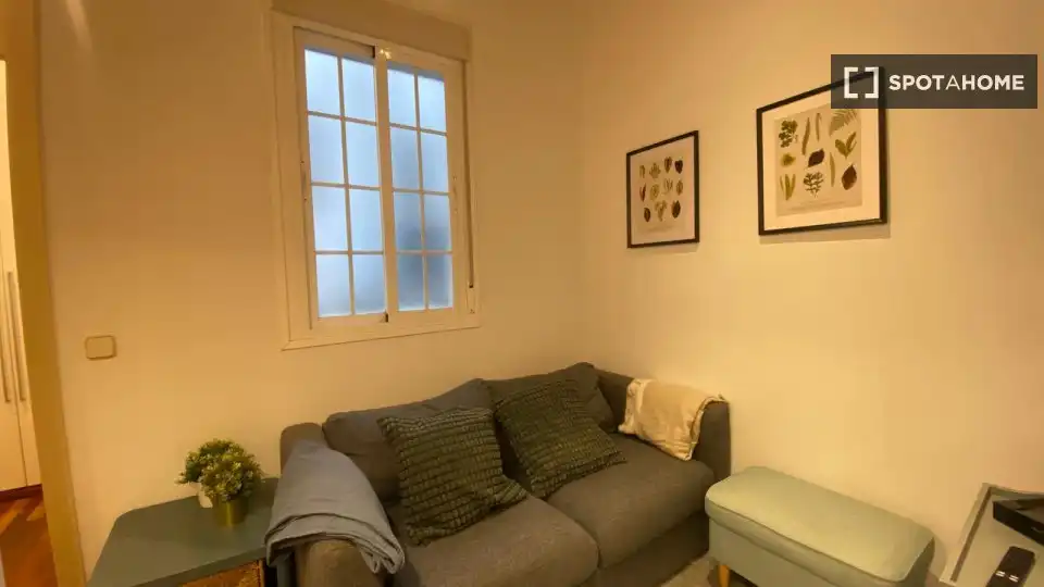 Living room of Flat for rent in Madrid  with Air Conditioner, Heating and Furnished