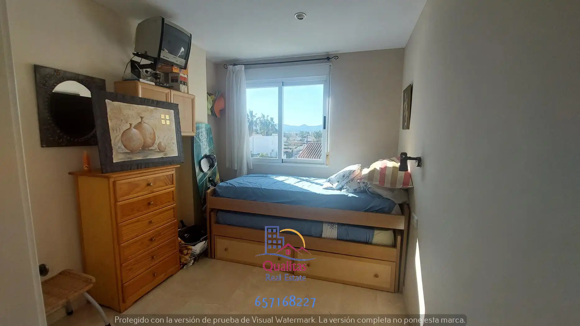 Habitación de Apartamento de alquiler en Oliva con Aire acondicionado, Calefacción y Jardín privado