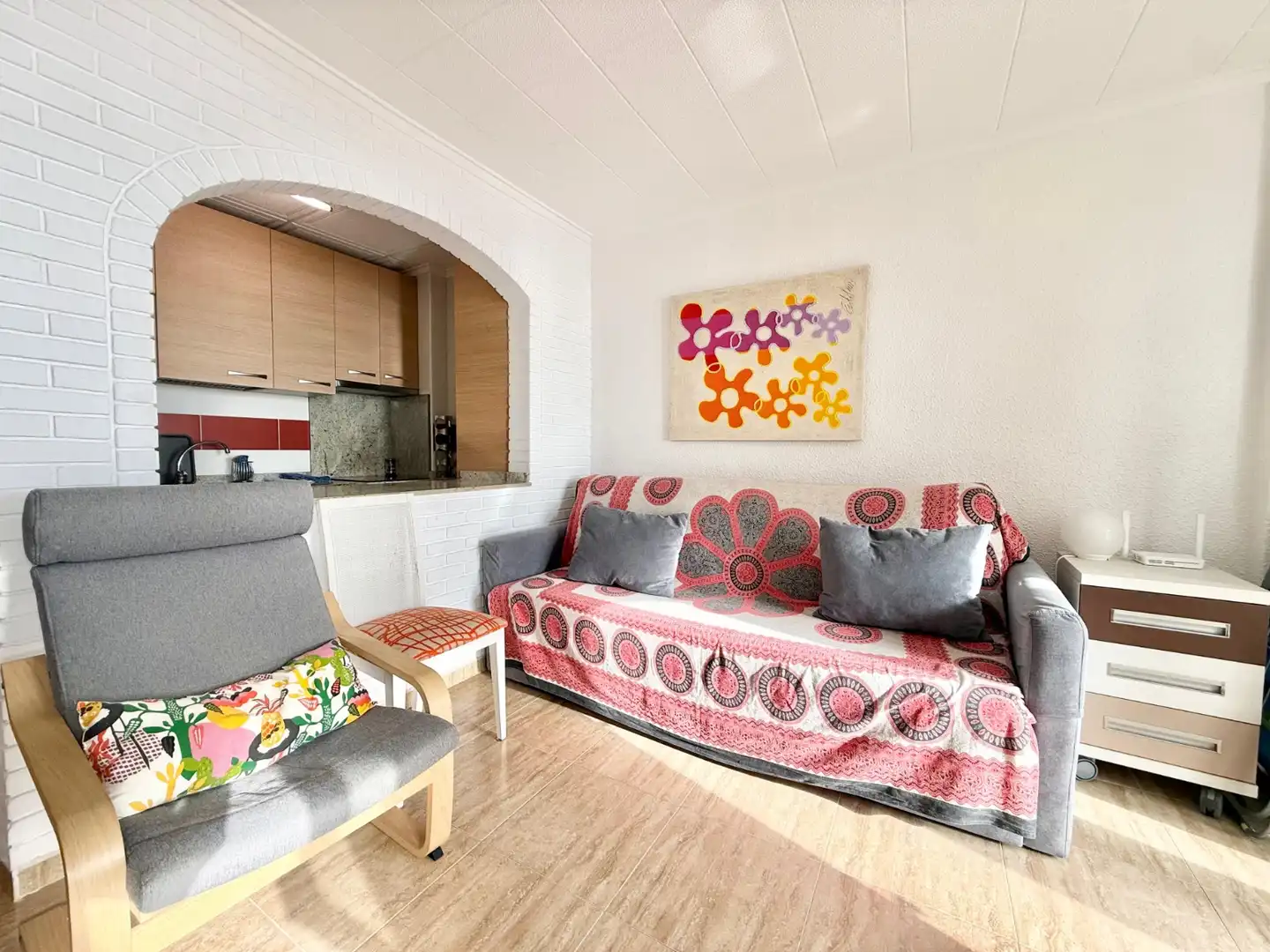 Living room of Flat for rent in Pilar de la Horadada  with Air Conditioner, Heating and Furnished