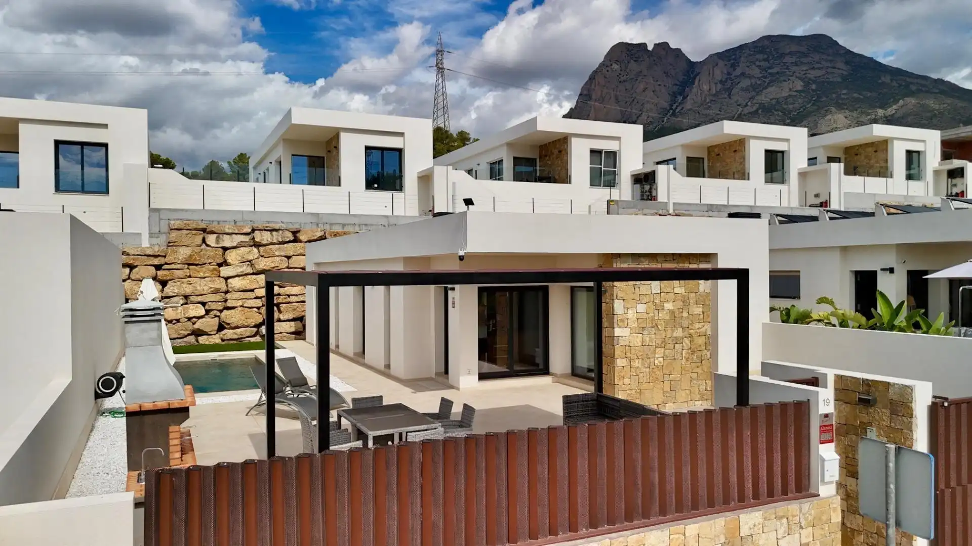 Exterior view of Houses for rent in Finestrat  with Air Conditioner, Heating and Private garden